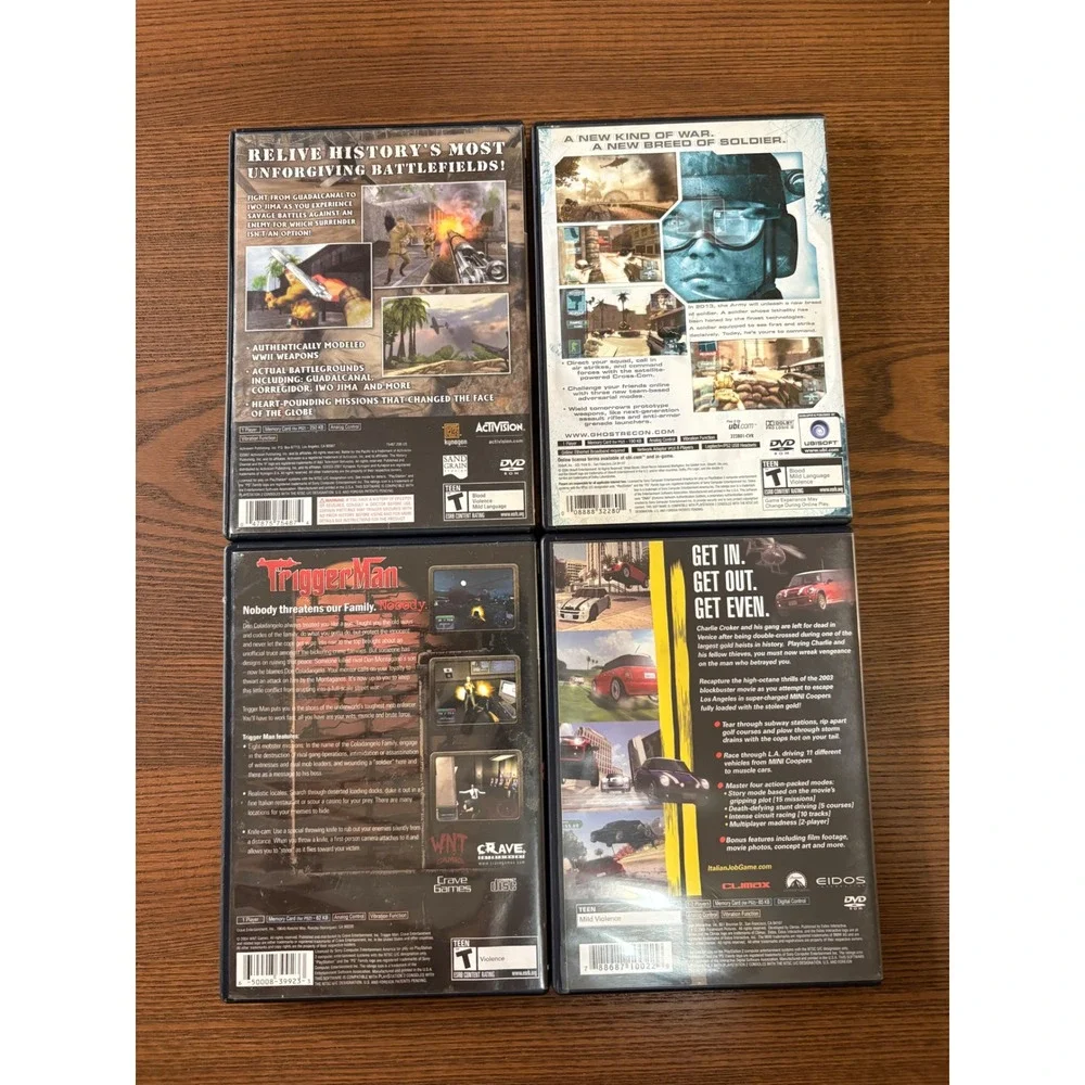 Sony PlayStation 2 Video Game Bundle PS2‎ NTSC Good Ghost Recon Italian Job 4-k